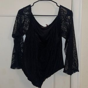 Buckle off the shoulder long sleeve